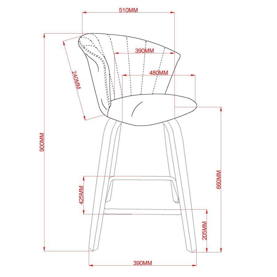 Toula 26" Tabouret de comptoir en tissu beige et naturel ( Meuble Mtl )
