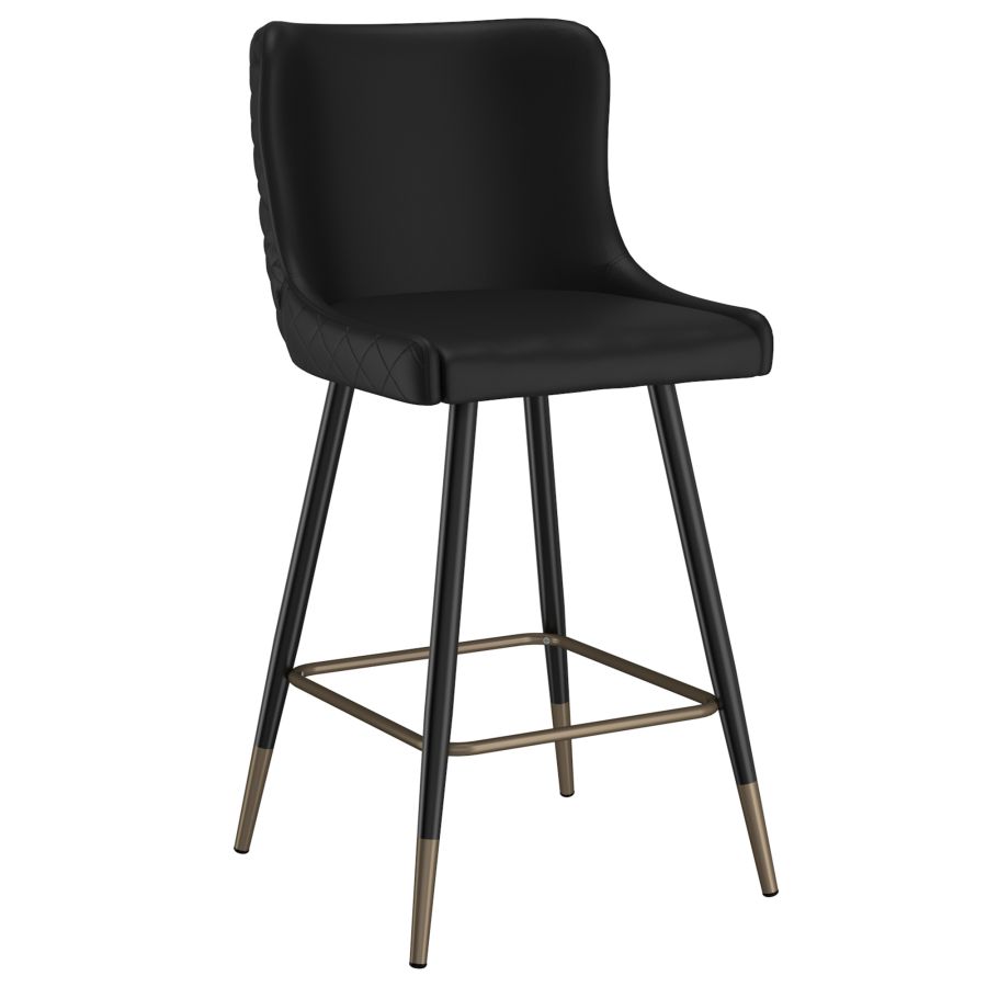 Tabouret de comptoir Xander de 26 po, ensemble de 2, en noir ( Meuble Mtl )