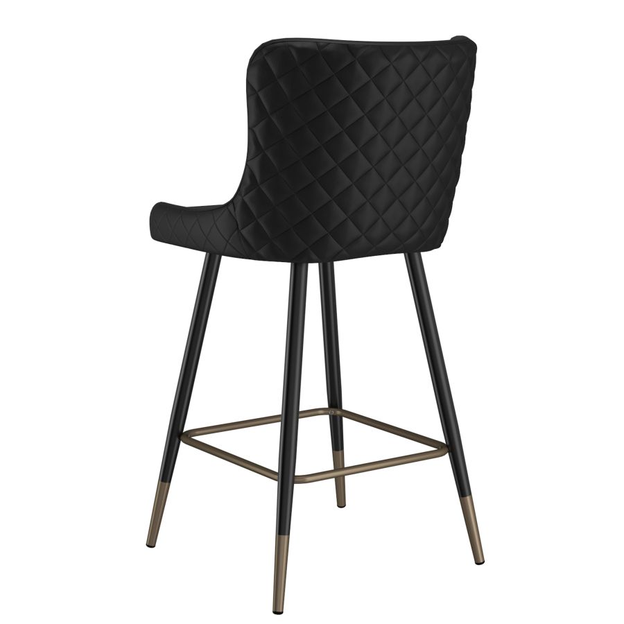Tabouret de comptoir Xander de 26 po, ensemble de 2, en noir ( Meuble Mtl )