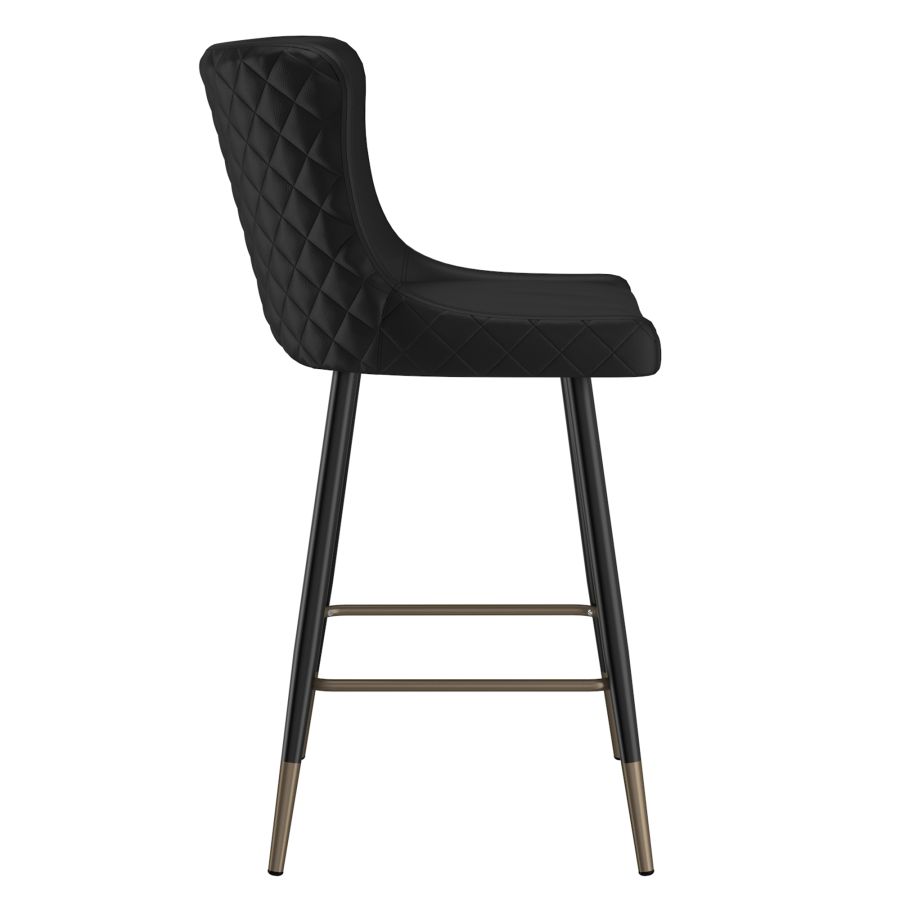 Tabouret de comptoir Xander de 26 po, ensemble de 2, en noir ( Meuble Mtl )