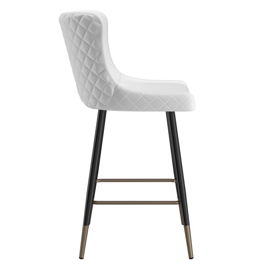 Tabouret de comptoir Xander de 26 po, ensemble de 2, en blanc  ( Meuble Mtl )