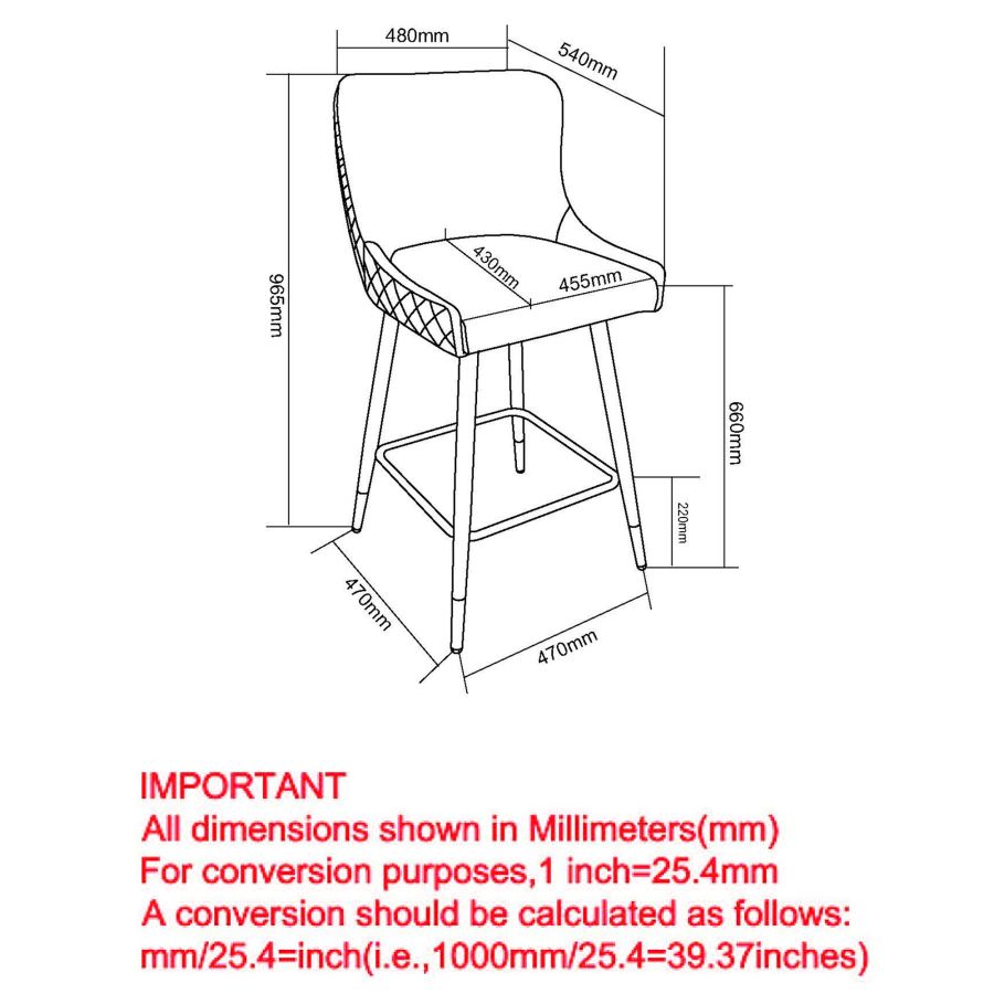 Tabouret de comptoir Xander de 26 po, ensemble de 2, en blanc  ( Meuble Mtl )