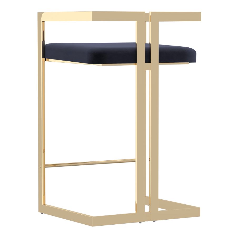 Tabouret de comptoir Cosmo de 26 po en noir et or ( Meuble Mtl )