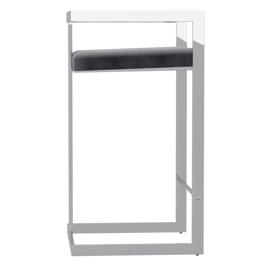 Tabouret de comptoir Cosmo de 26 po en gris et argent ( Meuble Mtl )