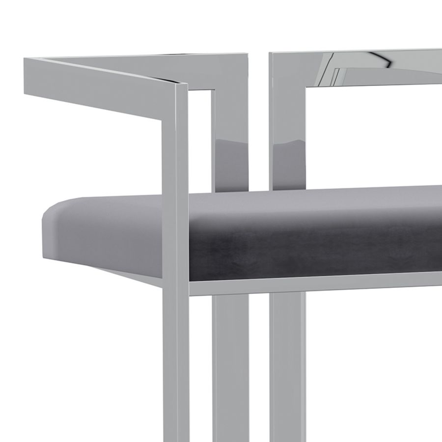 Tabouret de comptoir Cosmo de 26 po en gris et argent ( Meuble Mtl )