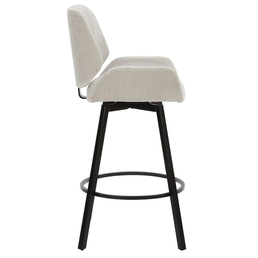 Tabouret de comptoir Fraser de 26 po, ensemble de 2, avec pivot en tissu gris et noir ( Meuble Mtl )