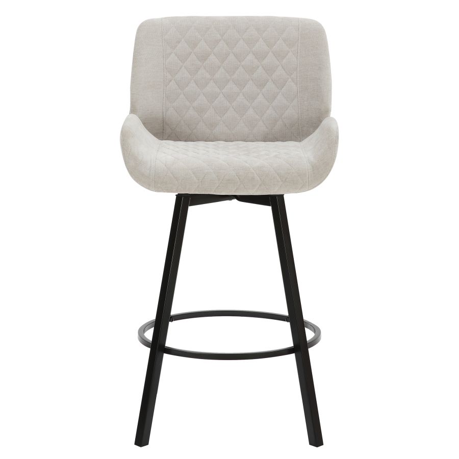 Tabouret de comptoir Fraser de 26 po, ensemble de 2, avec pivot en tissu gris et noir ( Meuble Mtl )