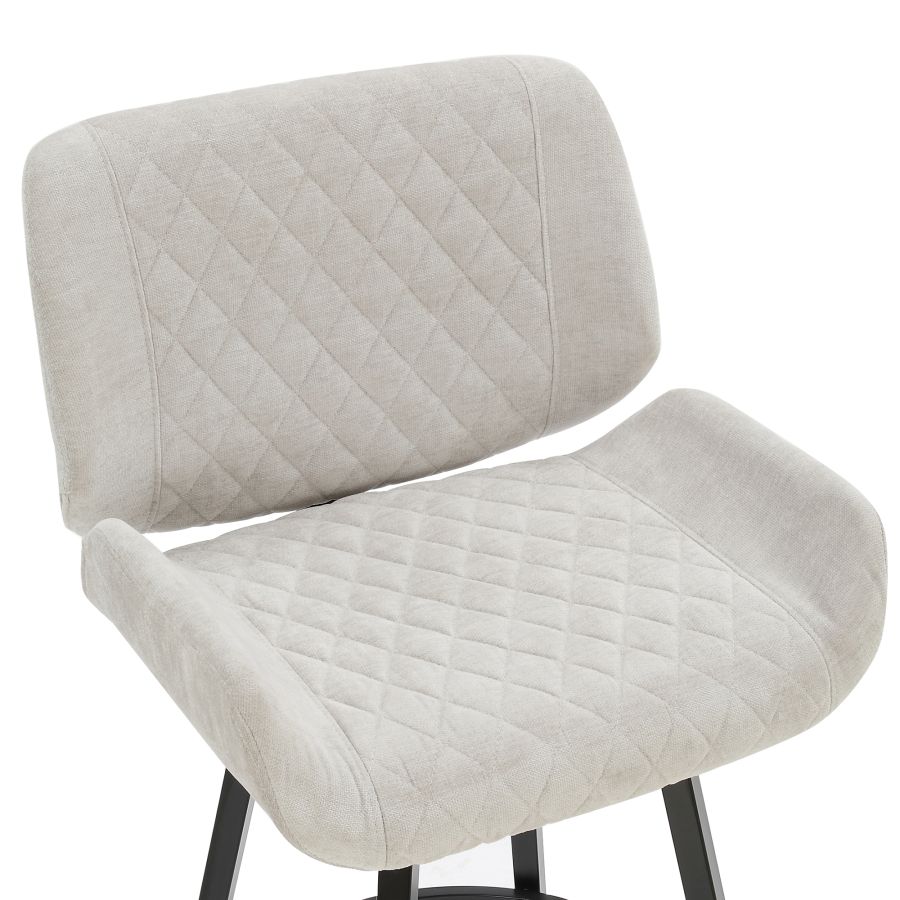 Tabouret de comptoir Fraser de 26 po, ensemble de 2, avec pivot en tissu gris et noir ( Meuble Mtl )