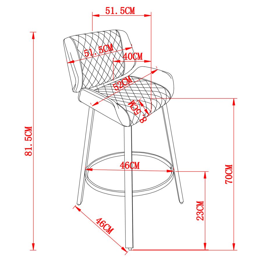 Tabouret de comptoir Fraser de 26 po, ensemble de 2, avec pivot en tissu gris et noir ( Meuble Mtl )