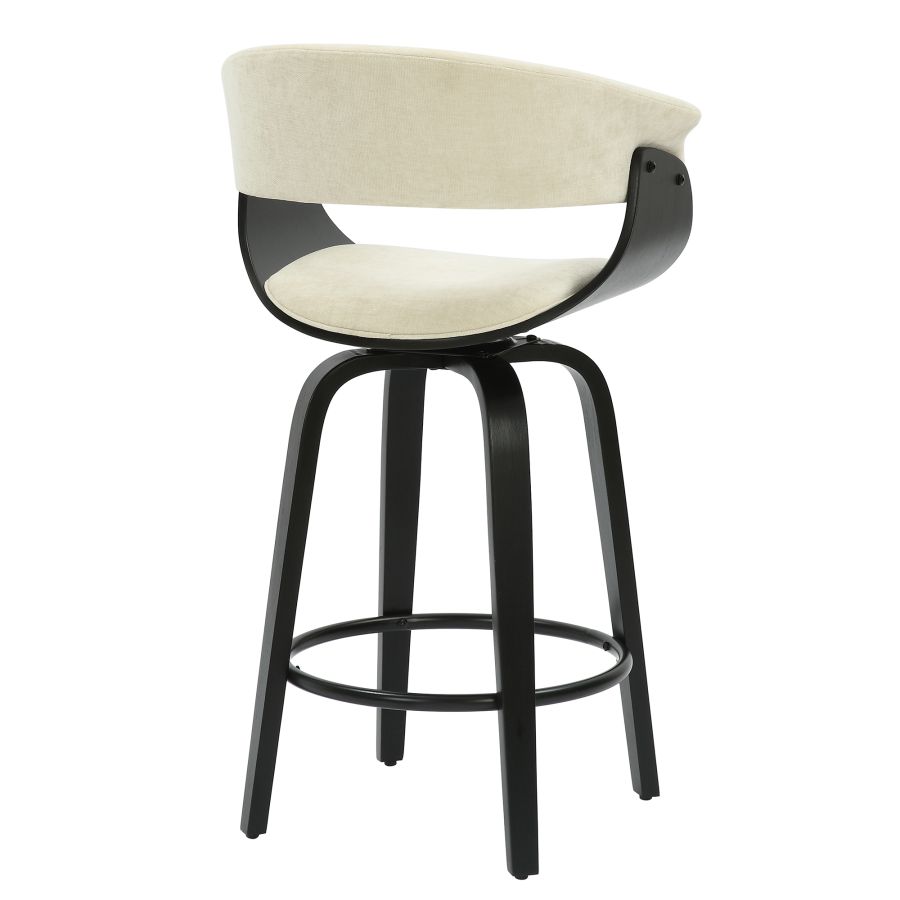 Holt 26" Tabouret de comptoir en tissu beige et noir ( Meuble Mtl ) 