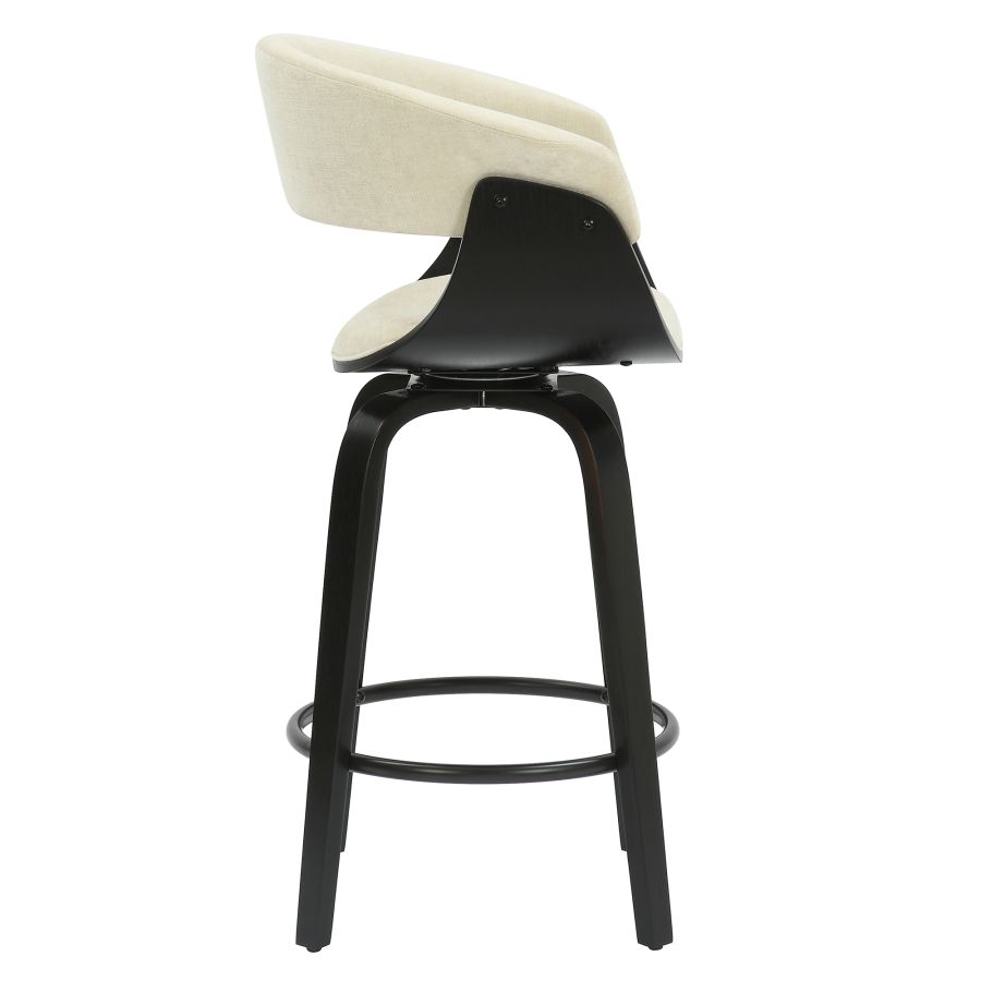 Holt 26" Tabouret de comptoir en tissu beige et noir ( Meuble Mtl ) 