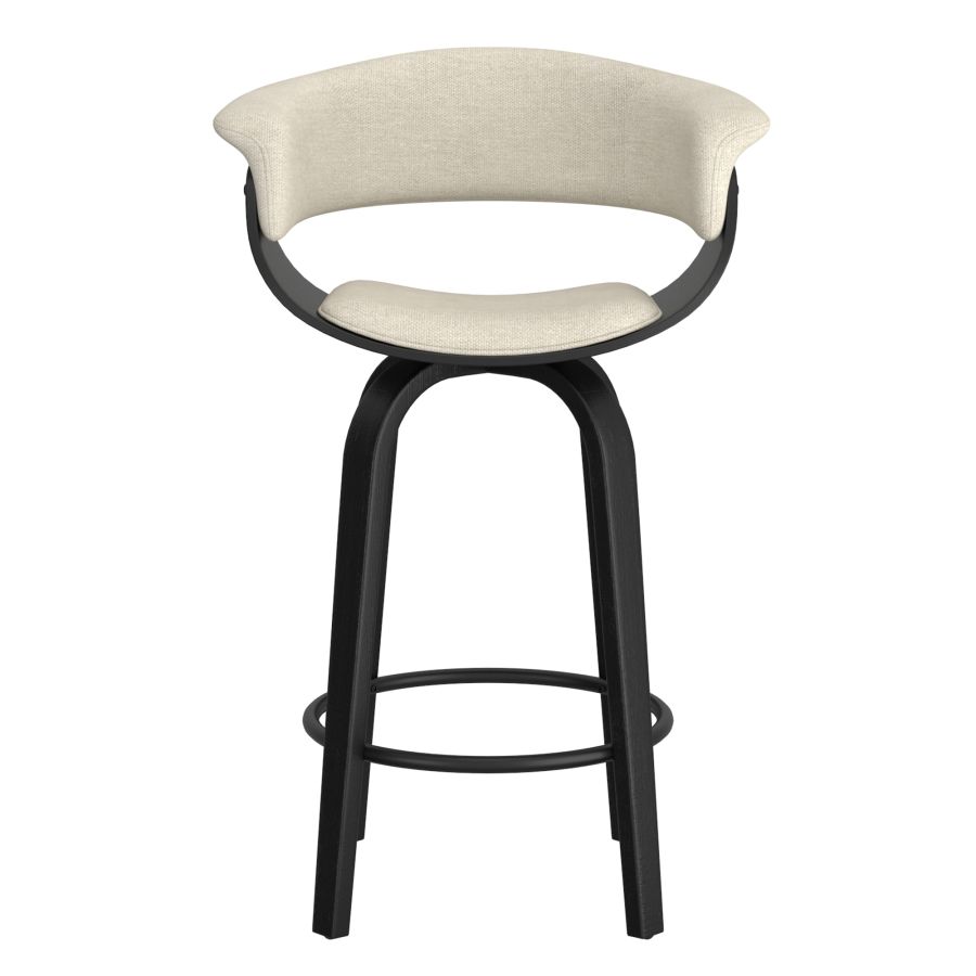 Holt 26" Tabouret de comptoir en tissu beige et noir ( Meuble Mtl ) 
