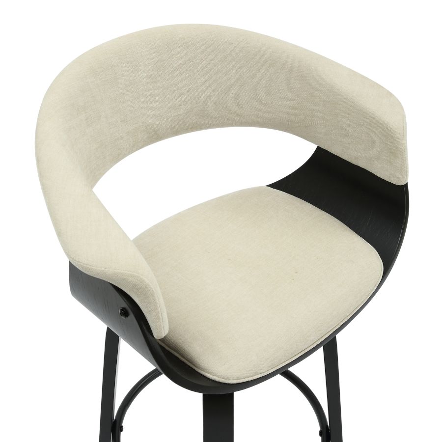 Holt 26" Tabouret de comptoir en tissu beige et noir ( Meuble Mtl ) 