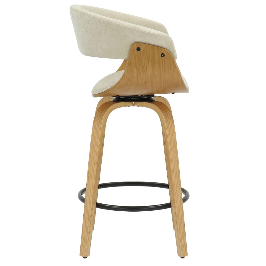 Holt 26" Tabouret de comptoir en tissu beige et naturel ( Meuble Mtl ) 