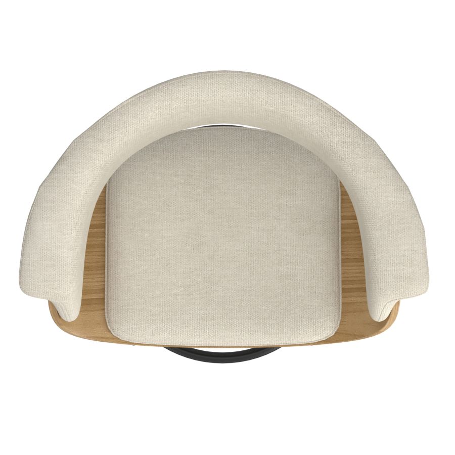 Holt 26" Tabouret de comptoir en tissu beige et naturel ( Meuble Mtl ) 