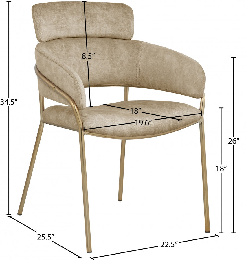 Chaise de salle à manger en velours Yara