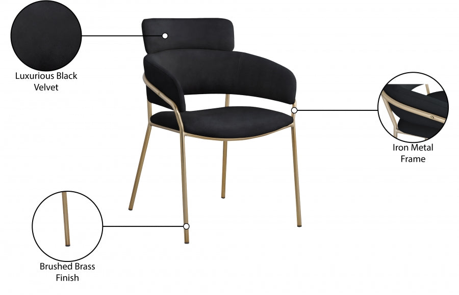 Chaise de salle à manger en velours Yara