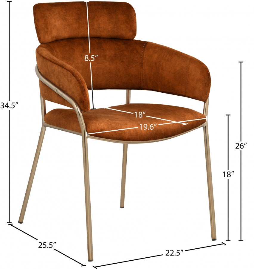 Chaise de salle à manger en velours Yara
