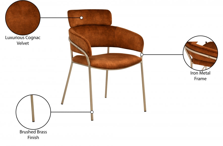 Chaise de salle à manger en velours Yara