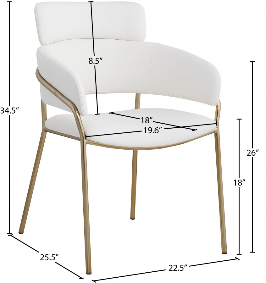 Chaise de salle à manger en cuir végétalien Yara