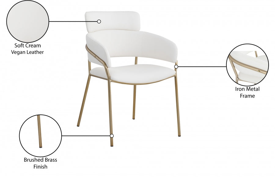 Chaise de salle à manger en cuir végétalien Yara