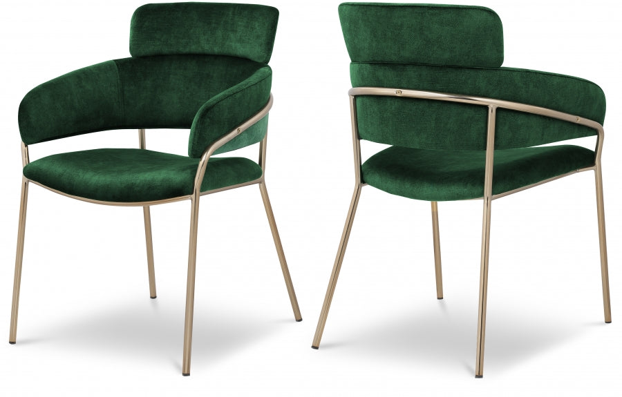 Chaise de salle à manger en velours Yara