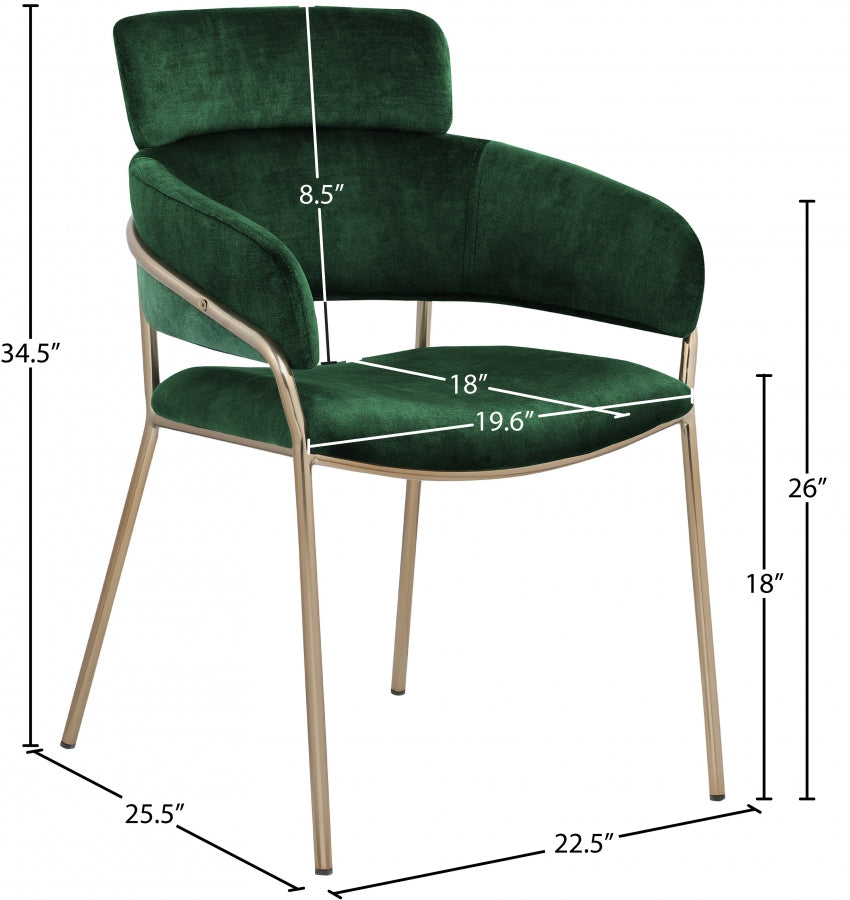 Chaise de salle à manger en velours Yara