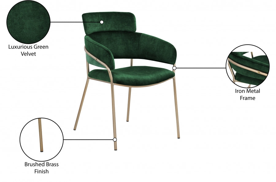 Chaise de salle à manger en velours Yara