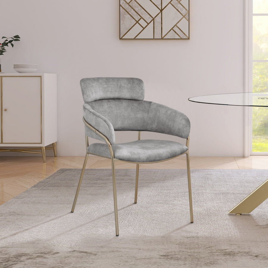 Chaise de salle à manger en velours Yara
