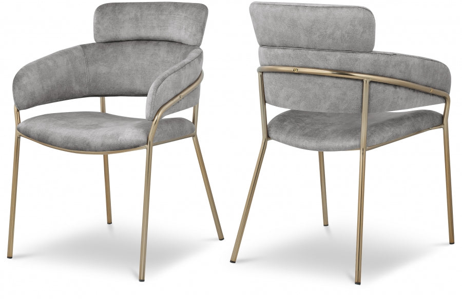 Chaise de salle à manger en velours Yara