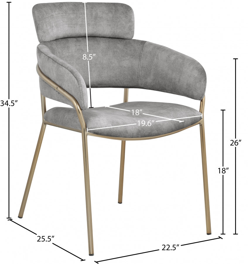 Chaise de salle à manger en velours Yara