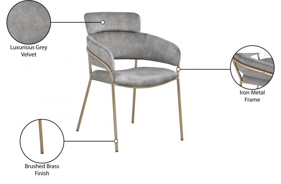 Chaise de salle à manger en velours Yara