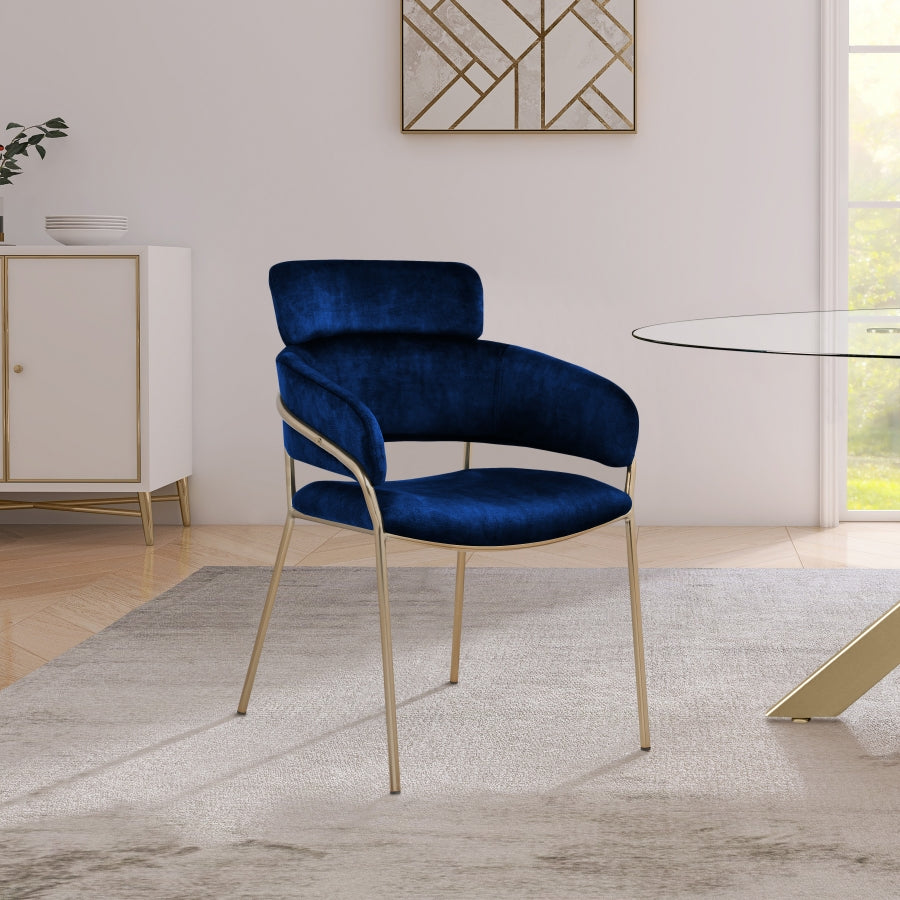 Chaise de salle à manger en velours Yara