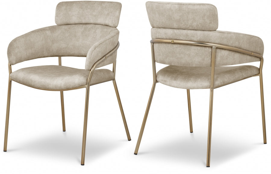 Chaise de salle à manger en velours Yara