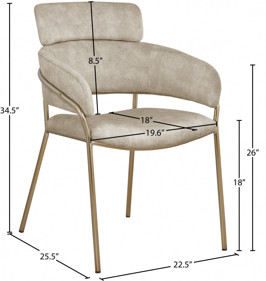 Chaise de salle à manger en velours Yara