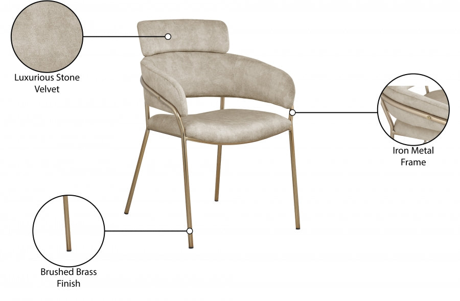 Chaise de salle à manger en velours Yara
