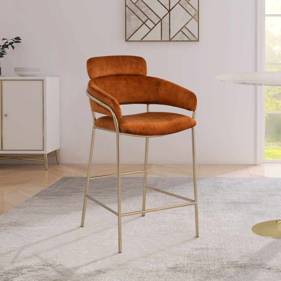 Tabouret de comptoir en velours Yara