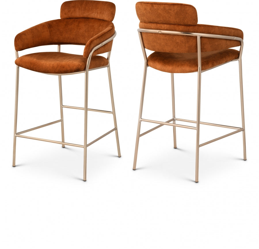 Tabouret de comptoir en velours Yara
