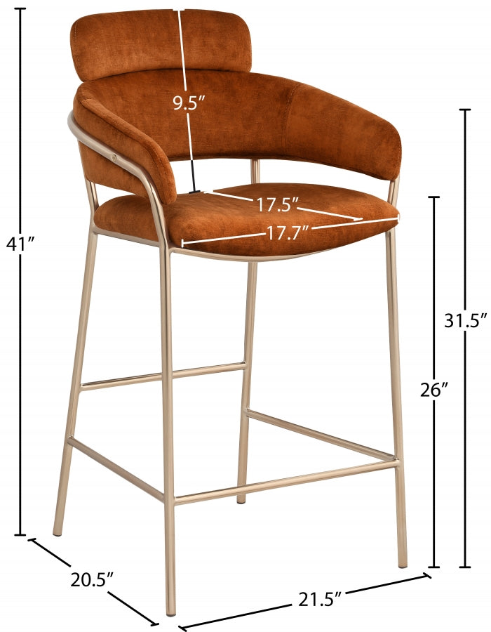 Tabouret de comptoir en velours Yara