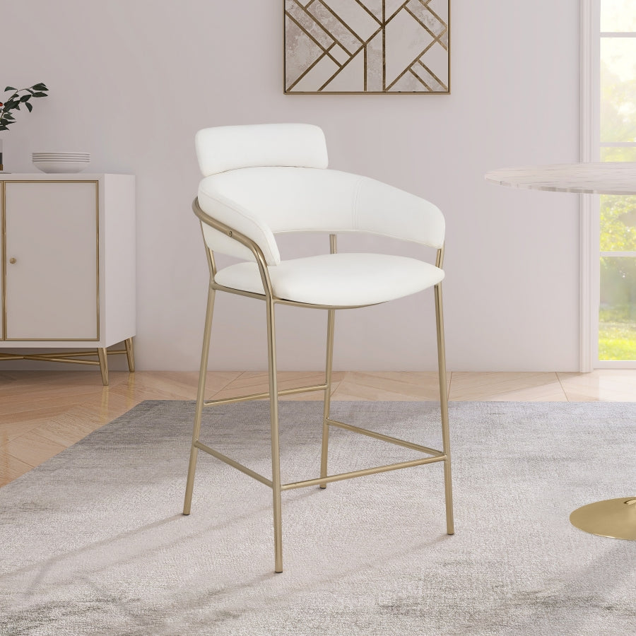 Tabouret de comptoir en cuir végétalien Yara