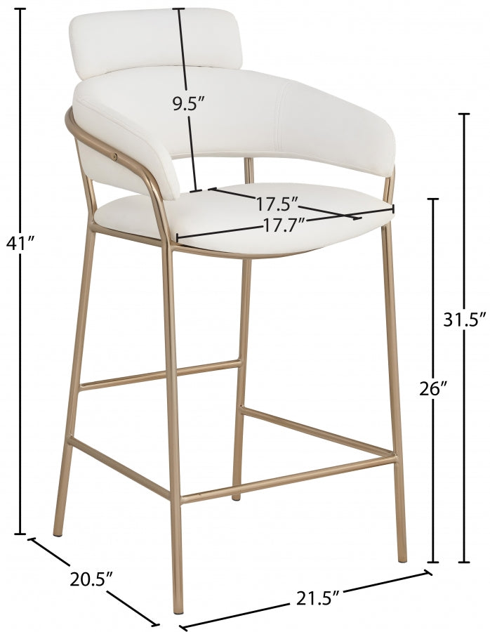 Tabouret de comptoir en cuir végétalien Yara