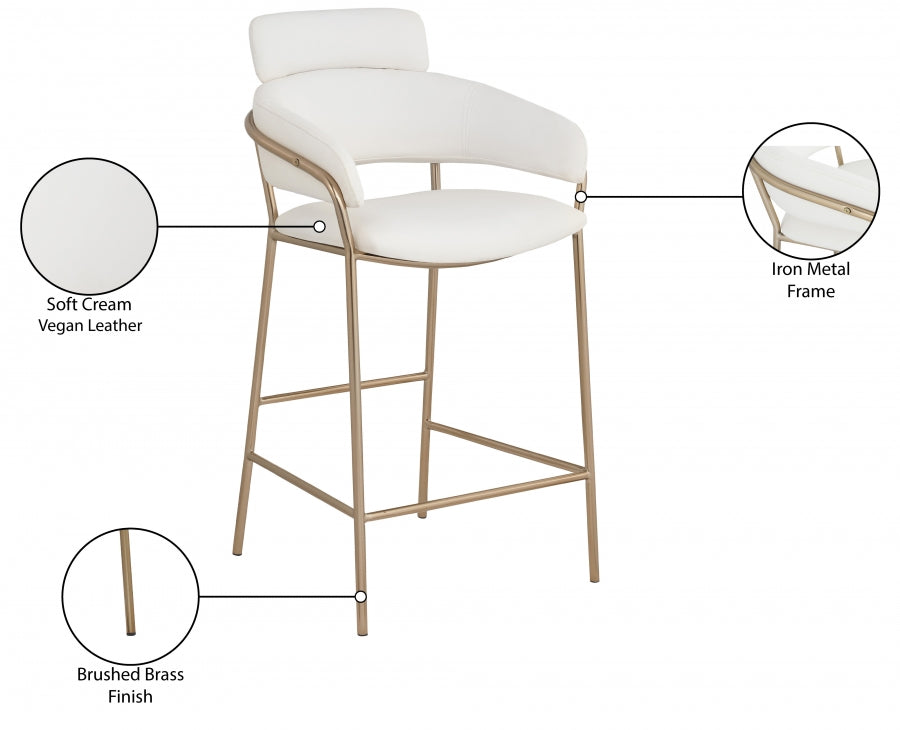 Tabouret de comptoir en cuir végétalien Yara