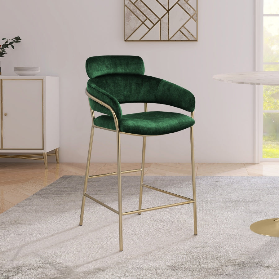 Tabouret de comptoir en velours Yara