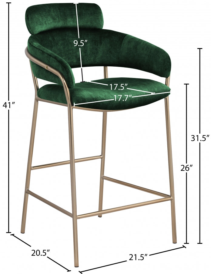 Tabouret de comptoir en velours Yara