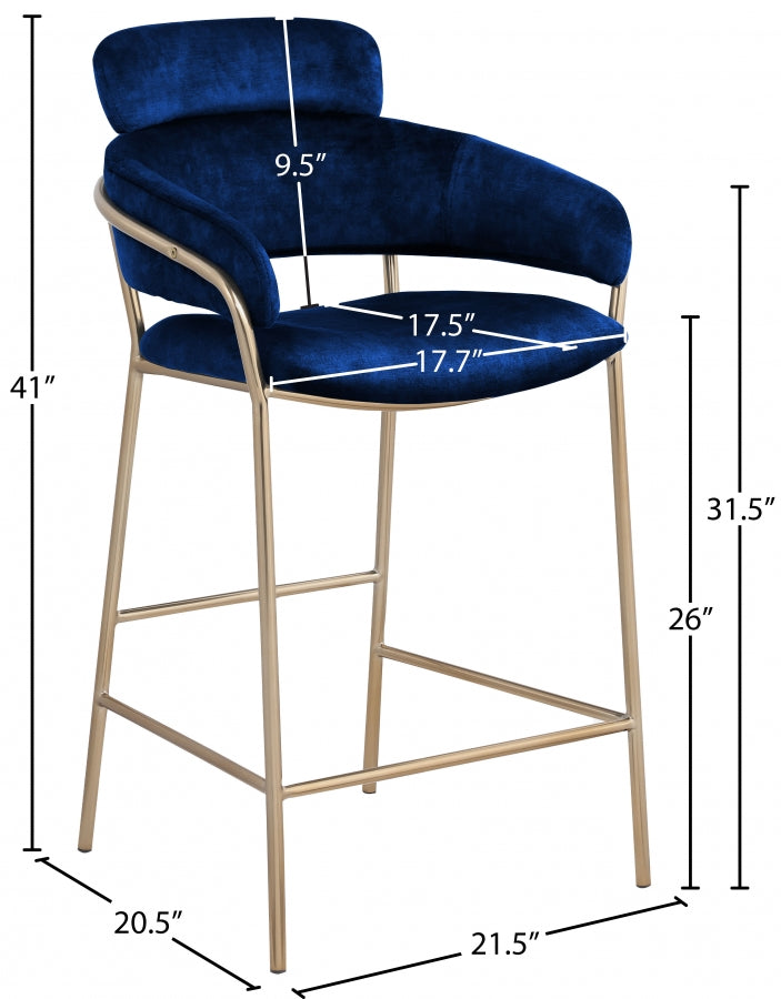 Tabouret de comptoir en velours Yara