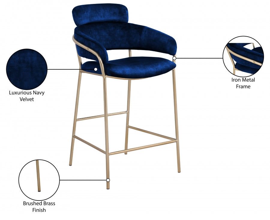 Tabouret de comptoir en velours Yara