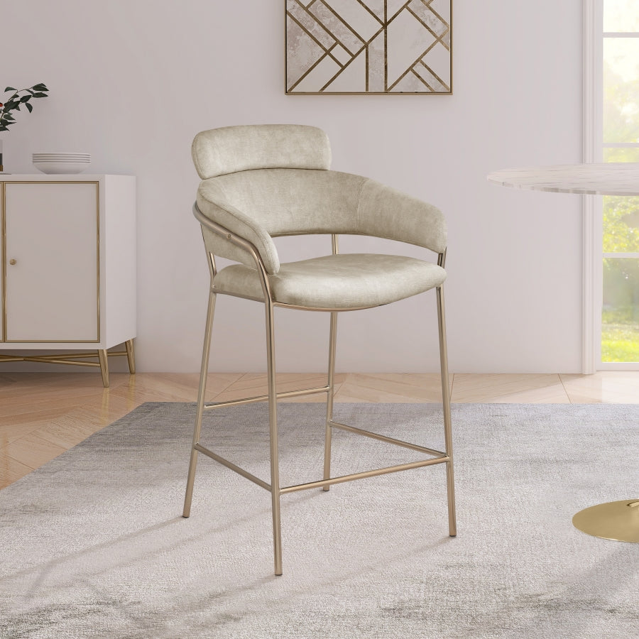 Tabouret de comptoir en velours Yara