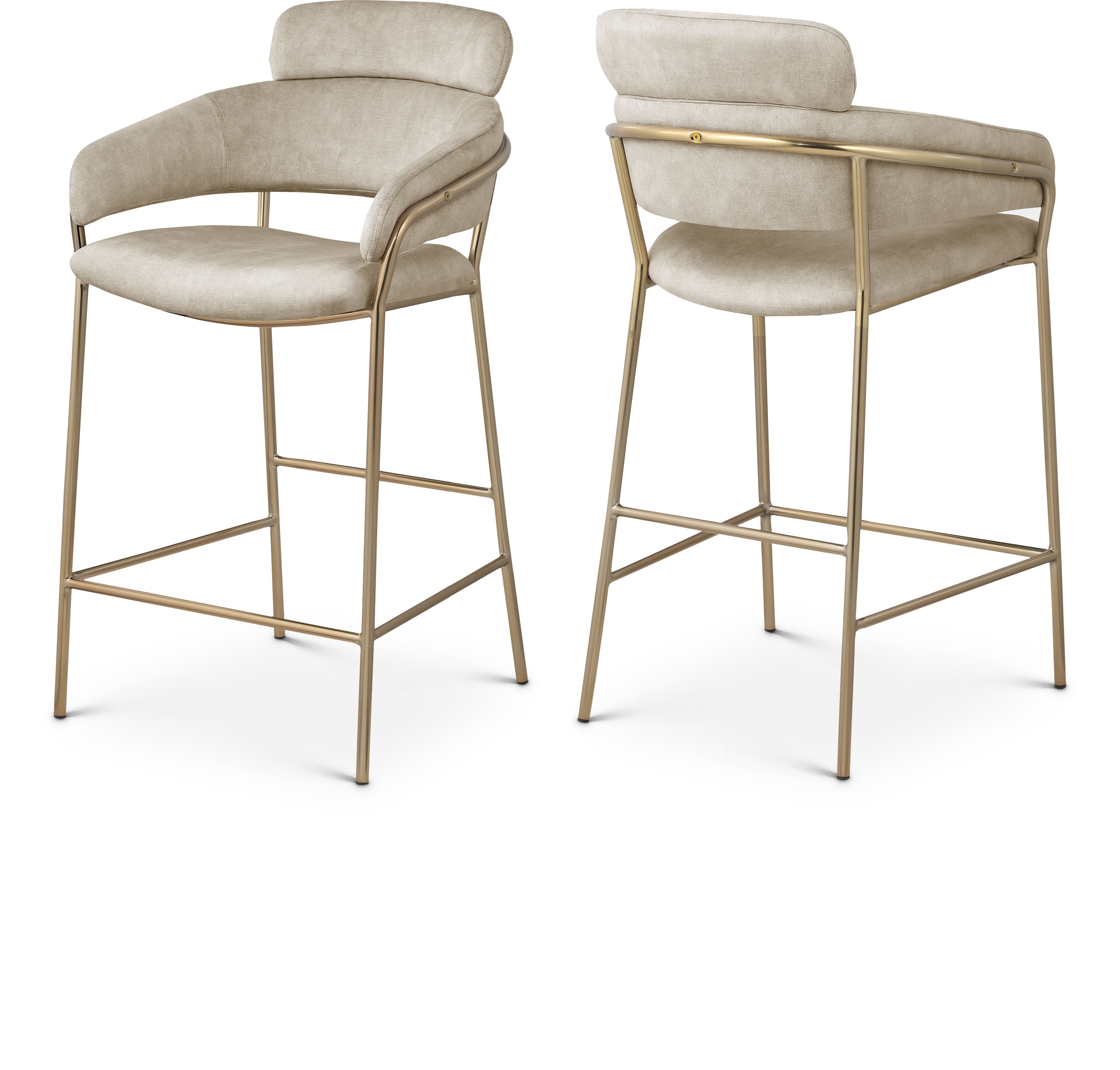 Tabouret de comptoir en velours Yara