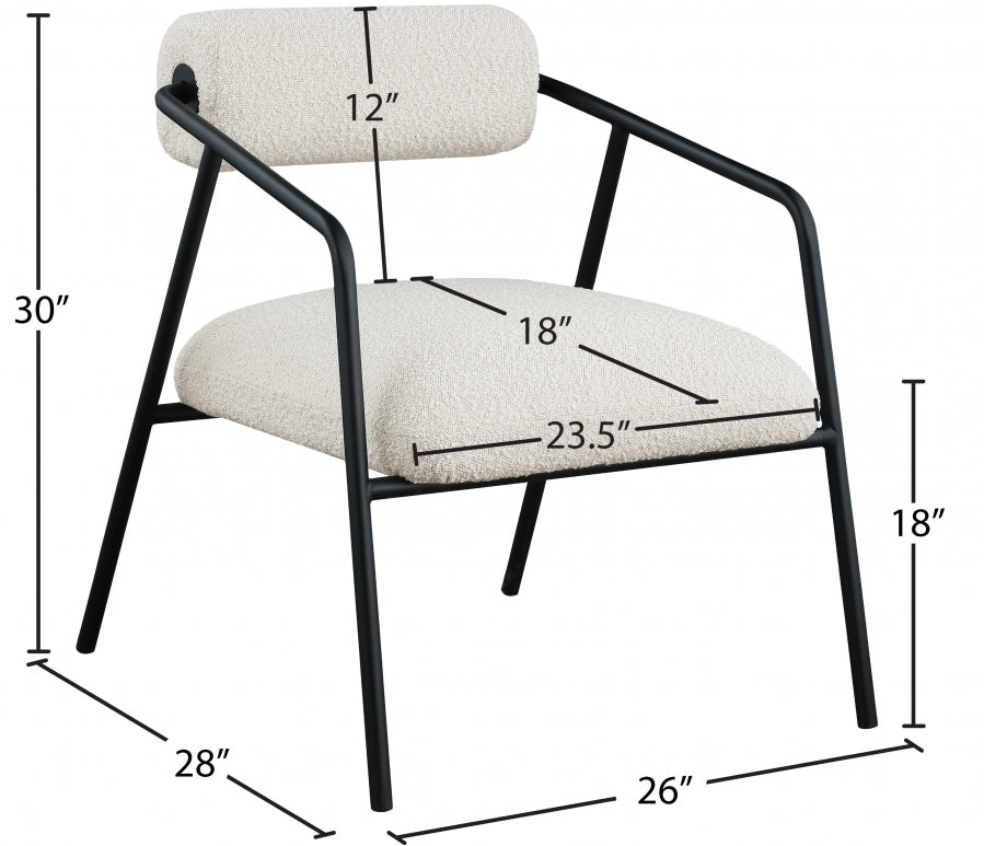 Fauteuil d'appoint en tissu boucle Carly
