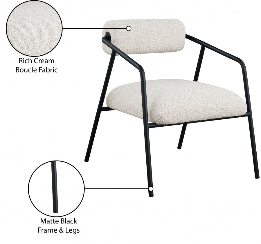 Fauteuil d'appoint en tissu boucle Carly